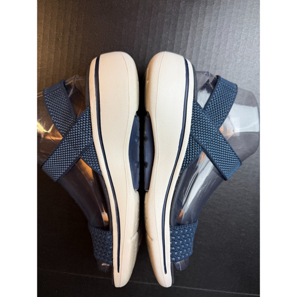 SKECHERS Go Walk Arch Fit-Polished Women's Sz 7 Navy Knit Strappy Sandals 140264 - Picture 4 of 9